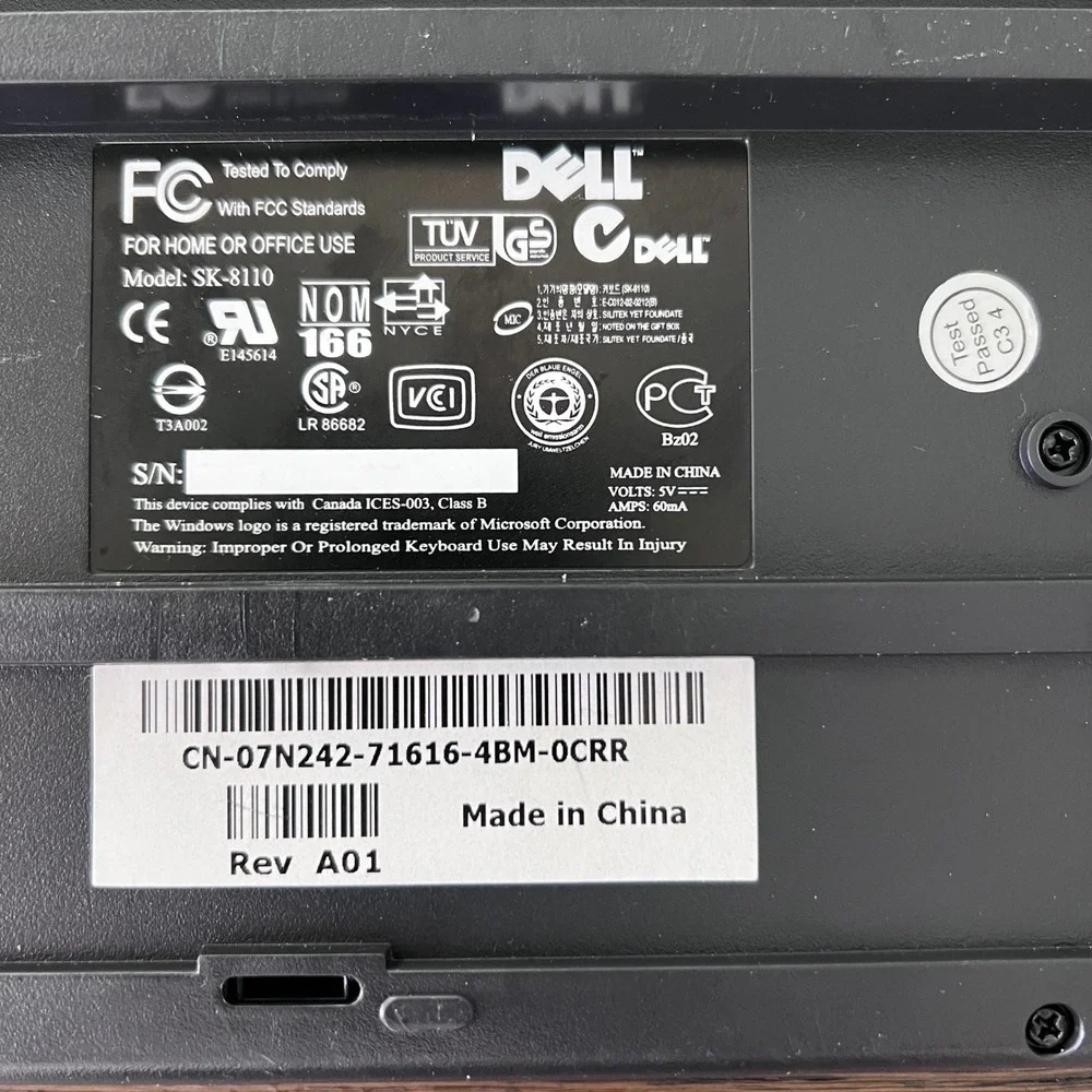Dell‎ SK-8110 Keyboard PS/2 Wired Black